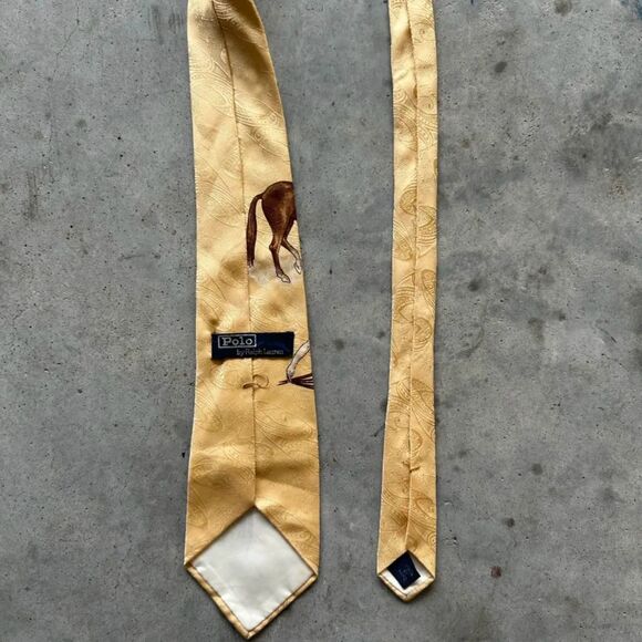 Vintage Polo Ralph Lauren Outdoors Sportsman Fishing Equestrian Silk Tie - Picture 4 of 6